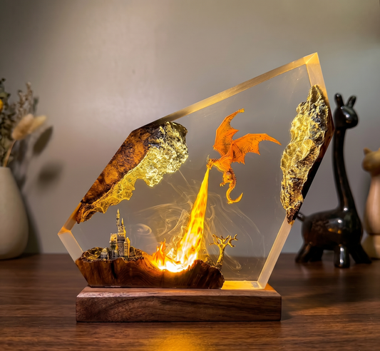 The Hobbit: Smaug Burns the Lake-town Resin Lamp